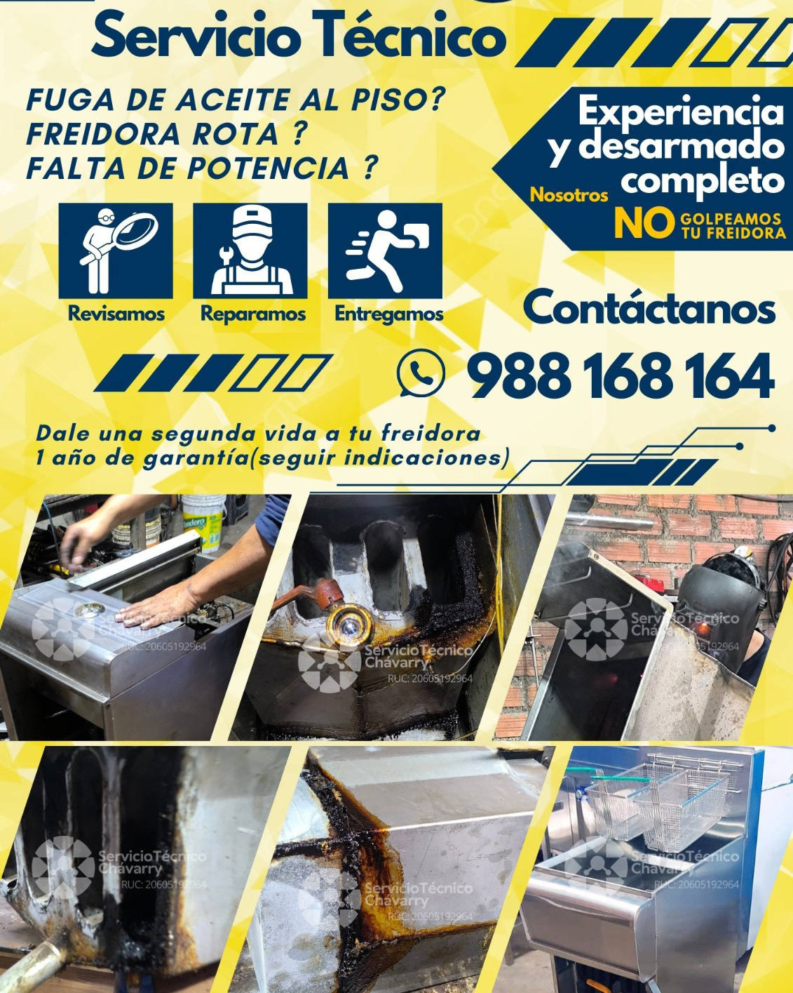 Reconstrucción y reparación de freidoras
