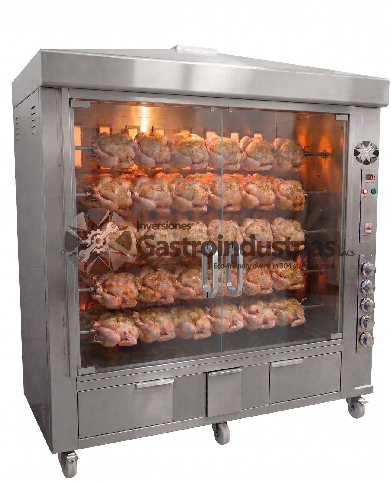 Horno ecologico de 48 pollos gastroindustrias