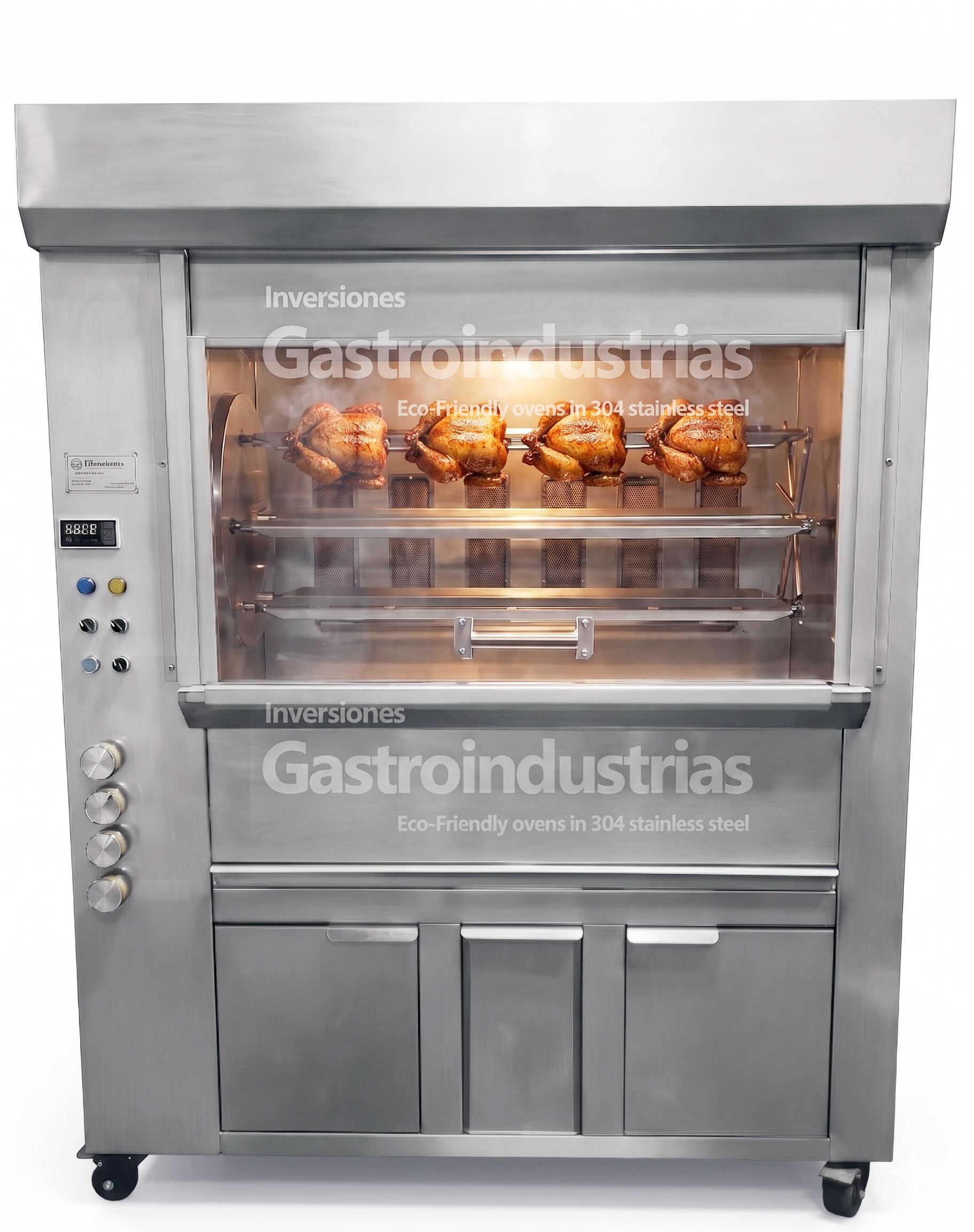 horno ecologico de 24 pollos en acero inoxidable gastroindustrias