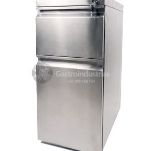 cajonera de acero inoxidable de 2 cajones con llave-gastroindustrias